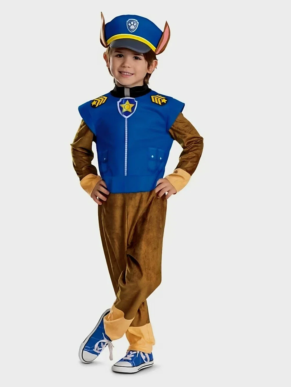 New boy's size 6/7 Deluxe Paw Patrol Chase Halloween Costume, jumpsuit & hat